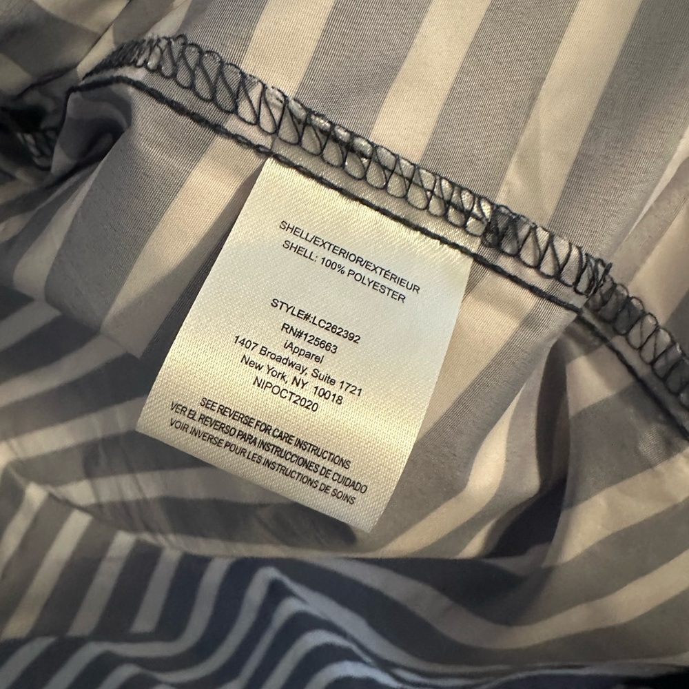 Big Chill Woman’s Navy and White Striped Raincoat - Picture 9 of 16